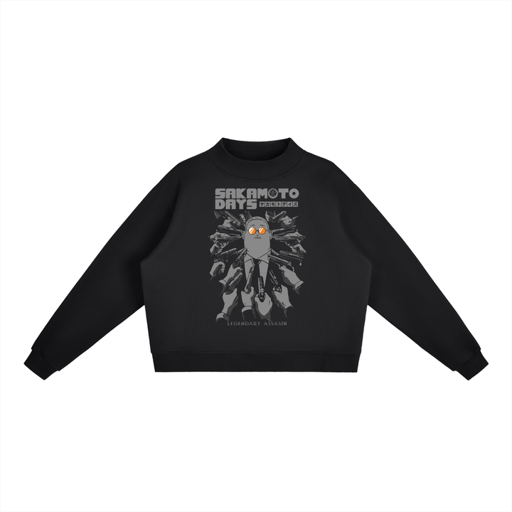 Sakamoto Days Essential Fleece Mid-Neck Crew Sweatshirt