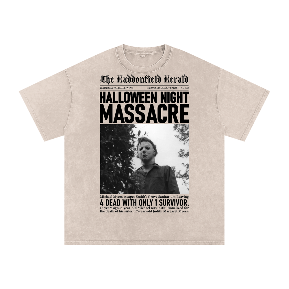 Micheal Myers Acid Wash Oversize T-Shirt