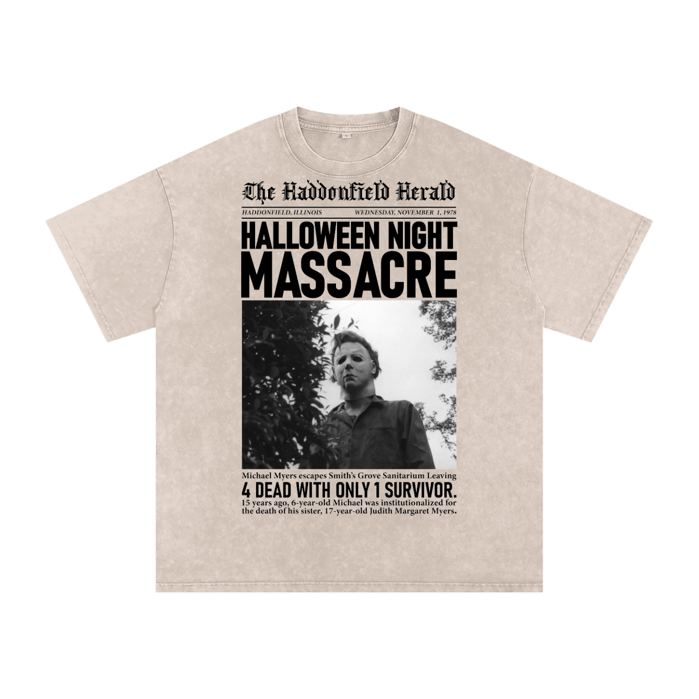 Micheal Myers Acid Wash Oversize T-Shirt