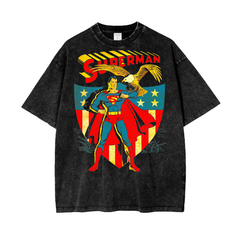 Superman Oversize Snow Washed T-Shirt