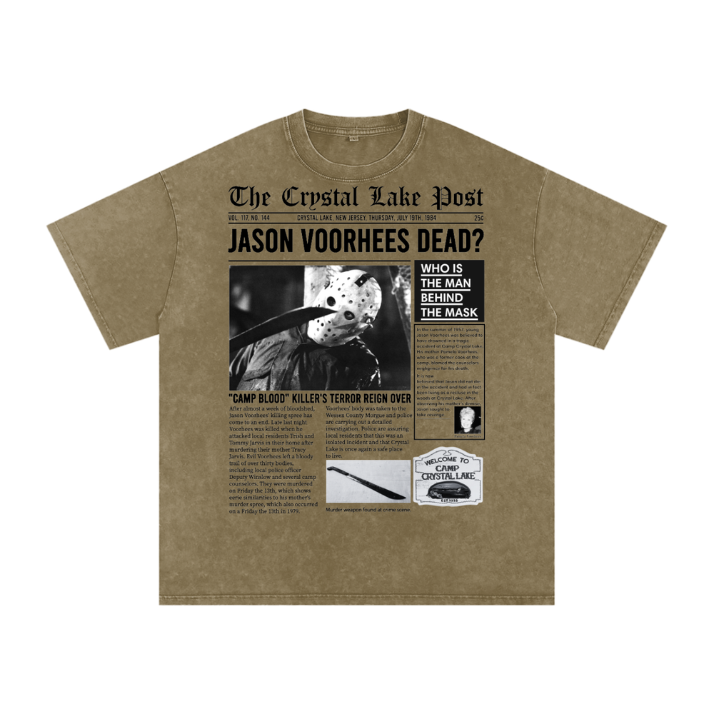 Jason Voorhees Acid Wash Oversize T-Shirt