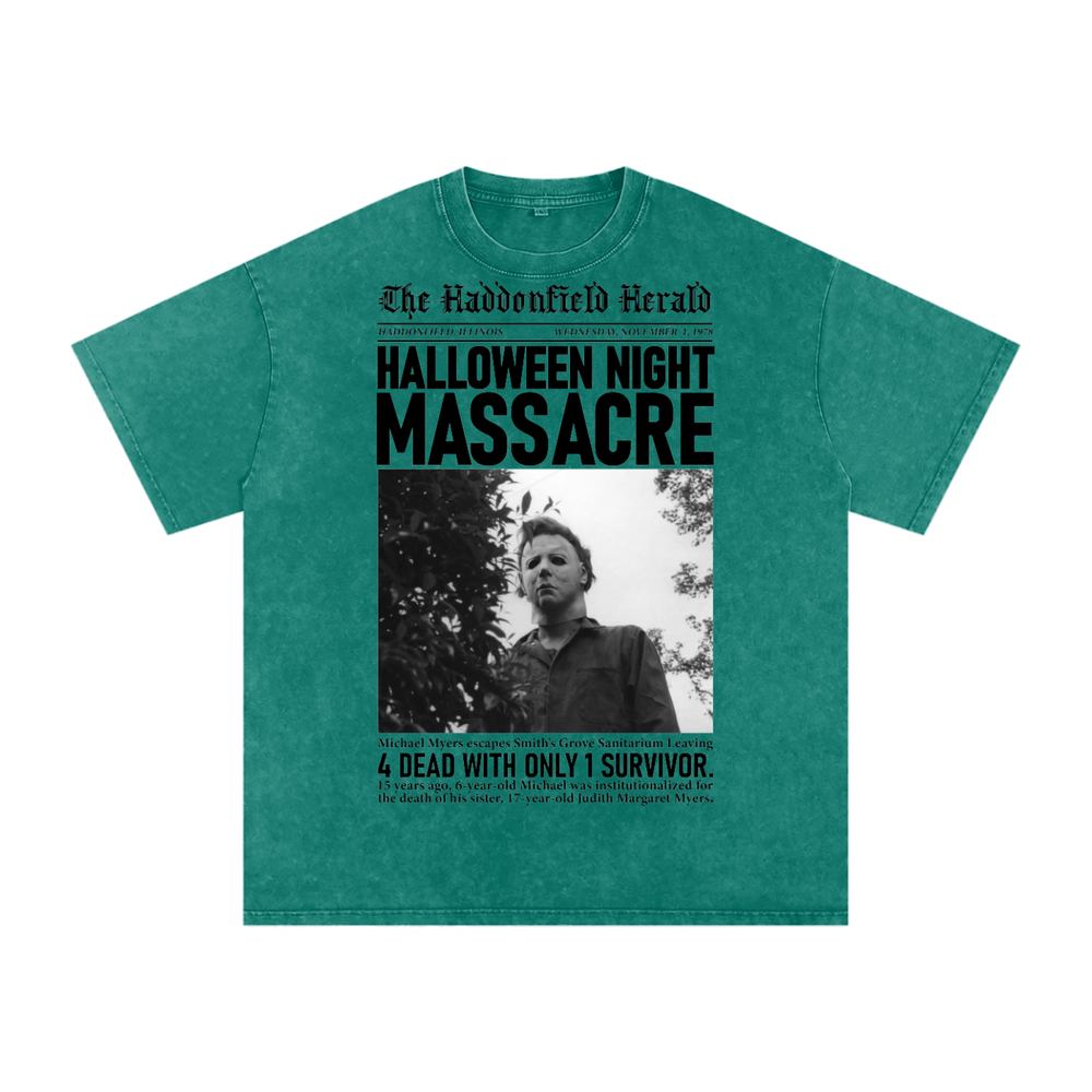 Micheal Myers Acid Wash Oversize T-Shirt