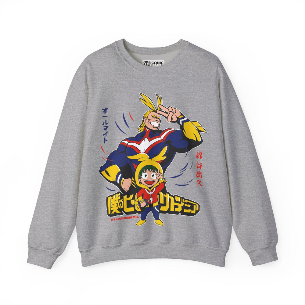 All Might and Deku Heavy Blend Crewneck Sweatshirt Printify