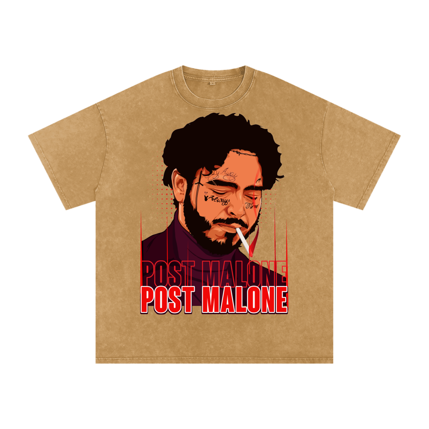 Post Malone Acid Wash Oversize T-Shirt