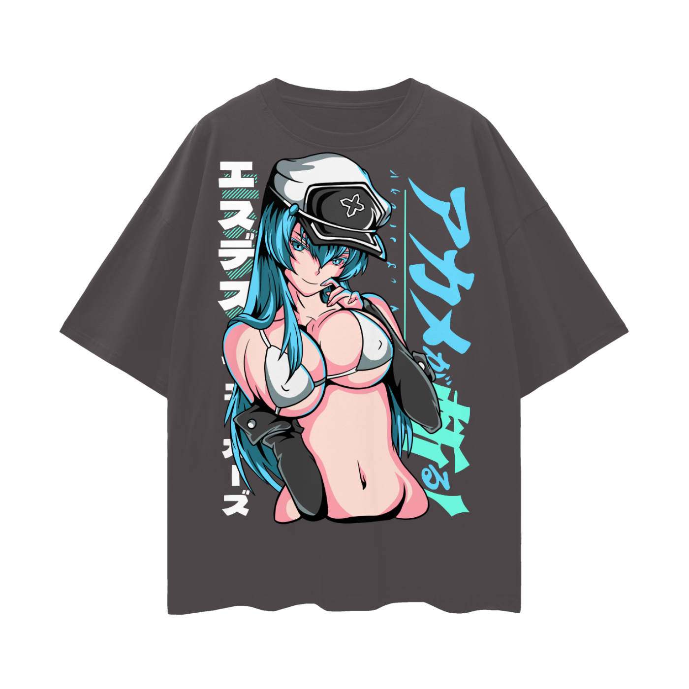 Esdeath Akami Ga Kill Oversize Deep Drop Shoulder Tee