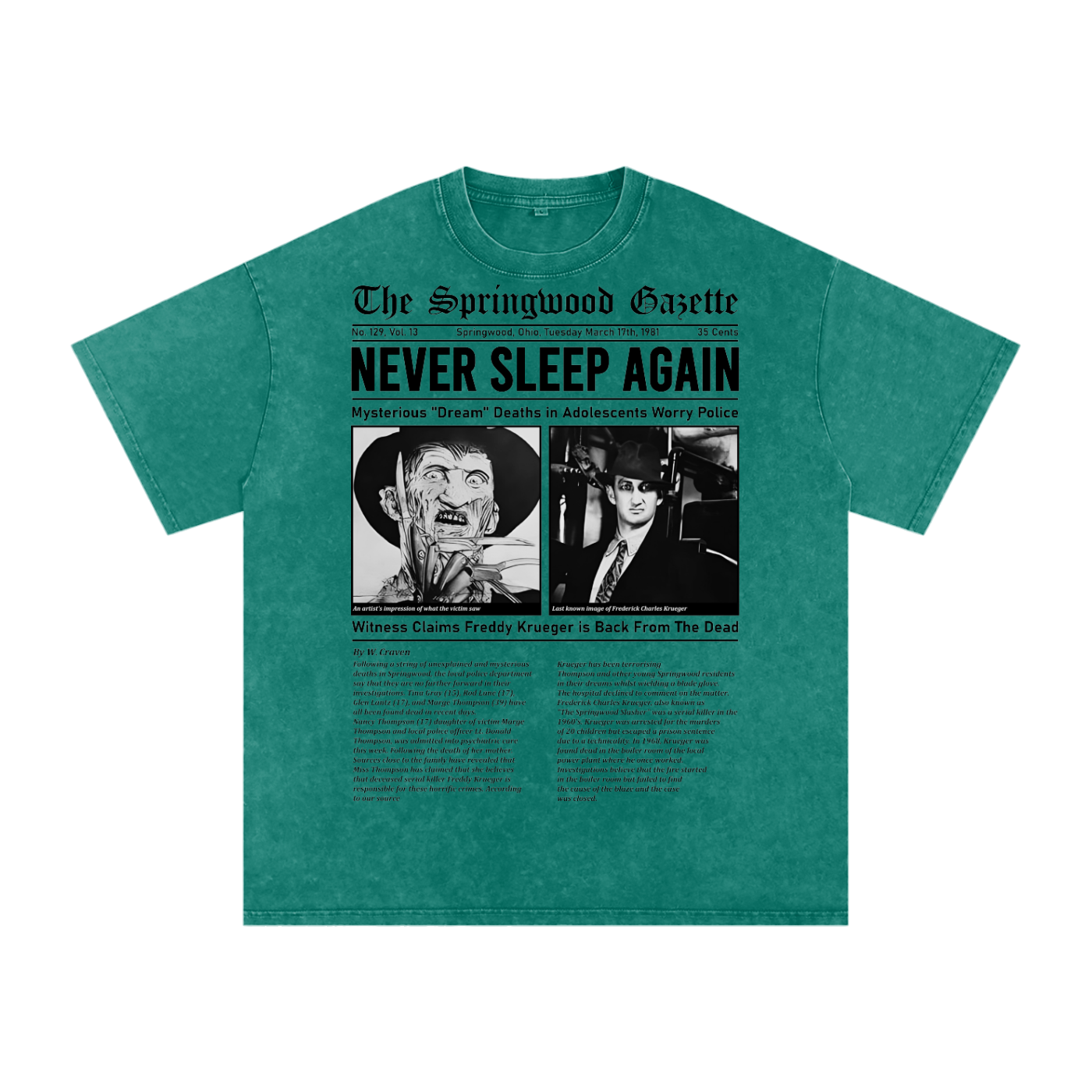 Freddy Krueger Acid Wash Oversize T-Shirt