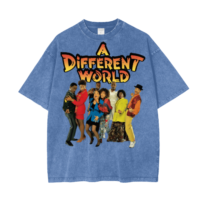 A different world Acid Wash Oversize T-Shirt