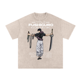 Toji Jujitsu Kaisen Acid Wash Oversize T-Shirt