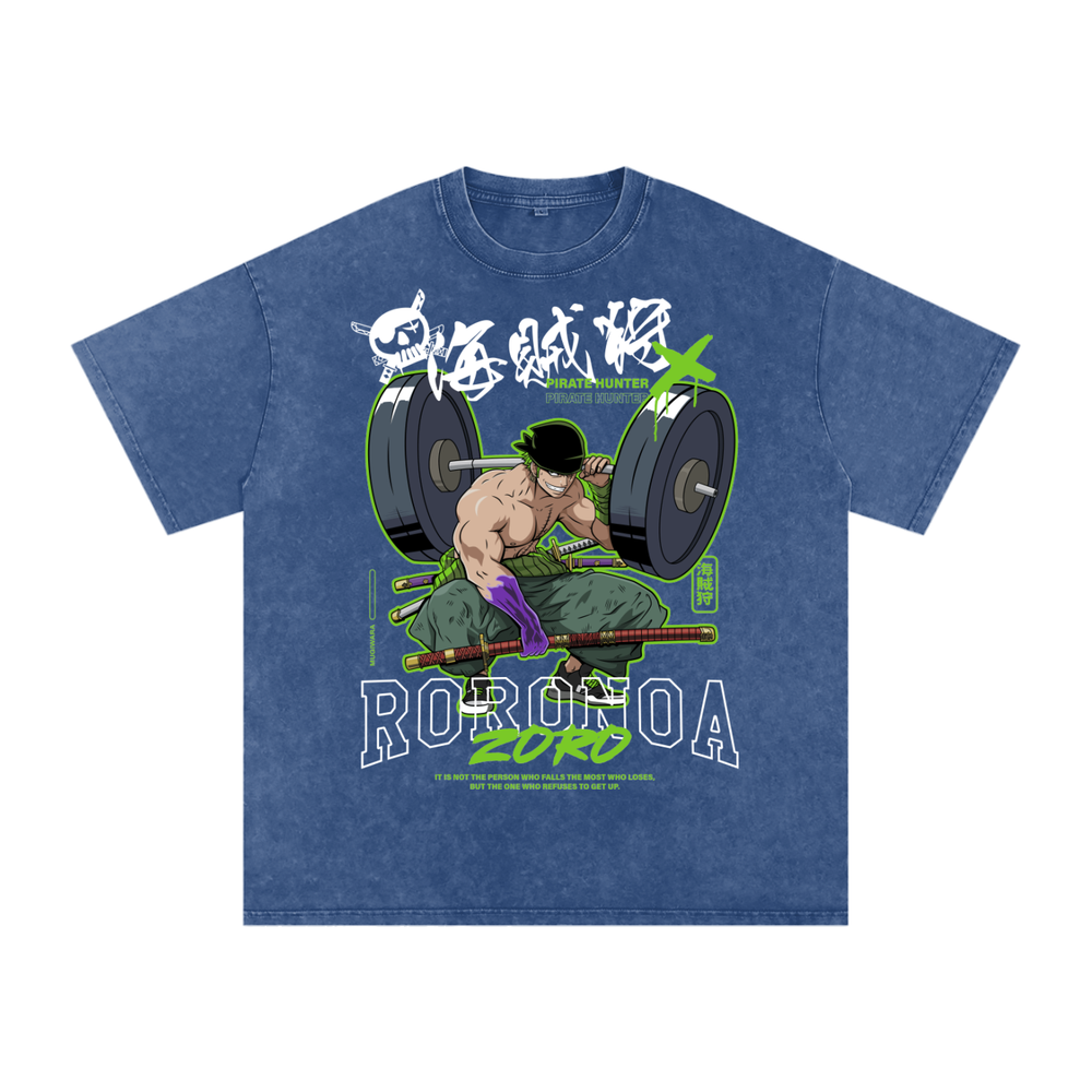 Zoro One Piece Acid Wash Oversize T-Shirt