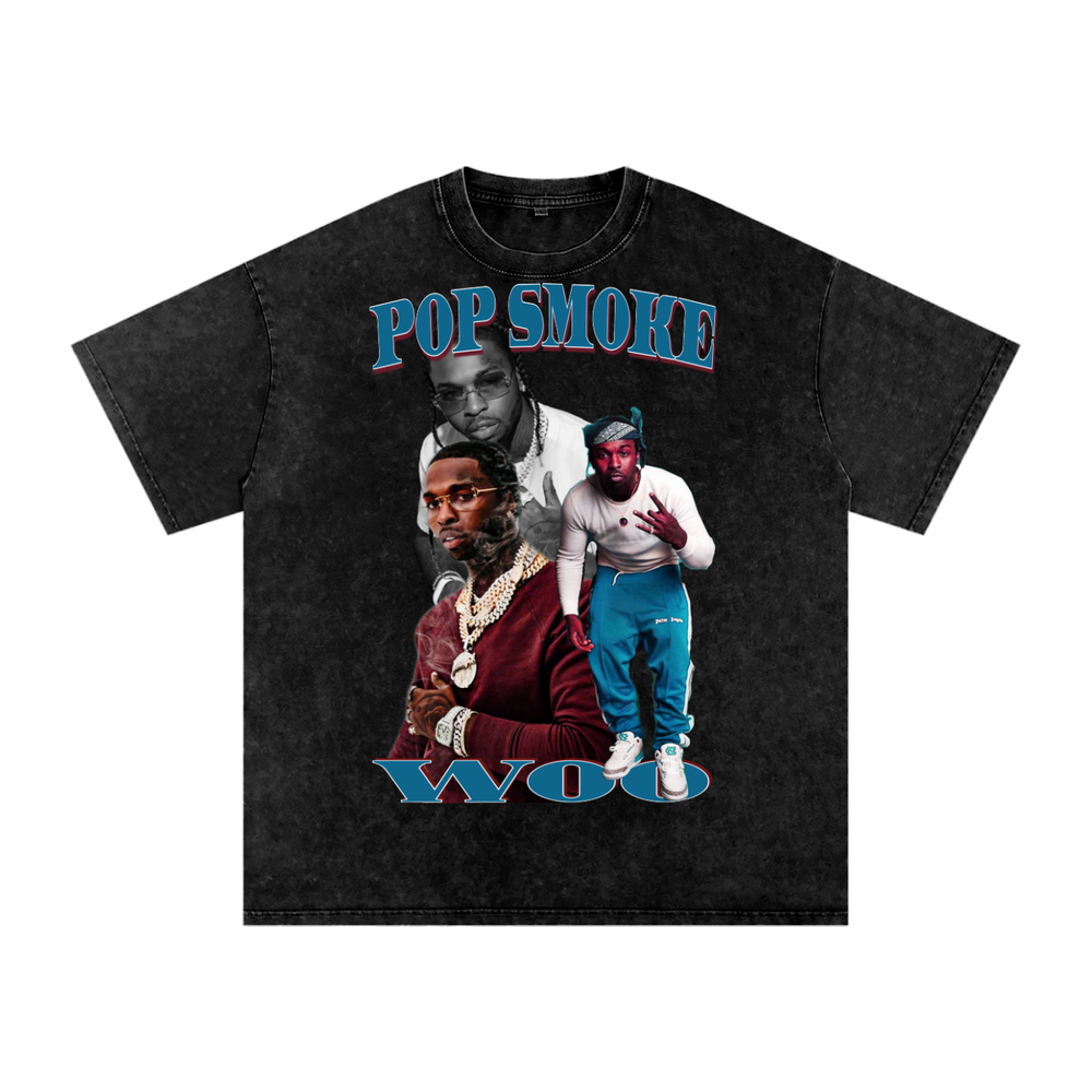 Pop Smoke Acid Wash Oversize T-Shirt