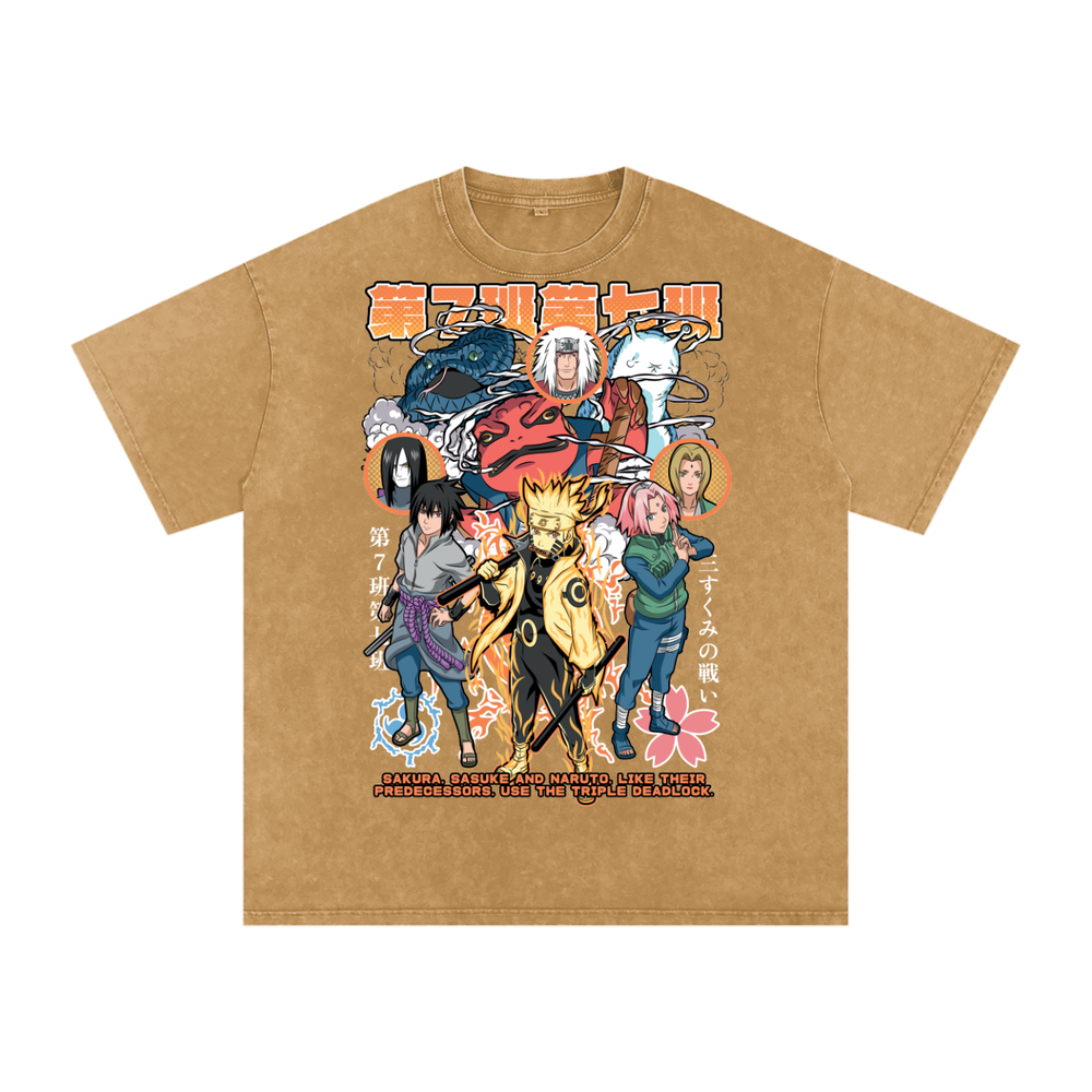 Naruto Shippuden Acid Wash Oversize T-Shirt