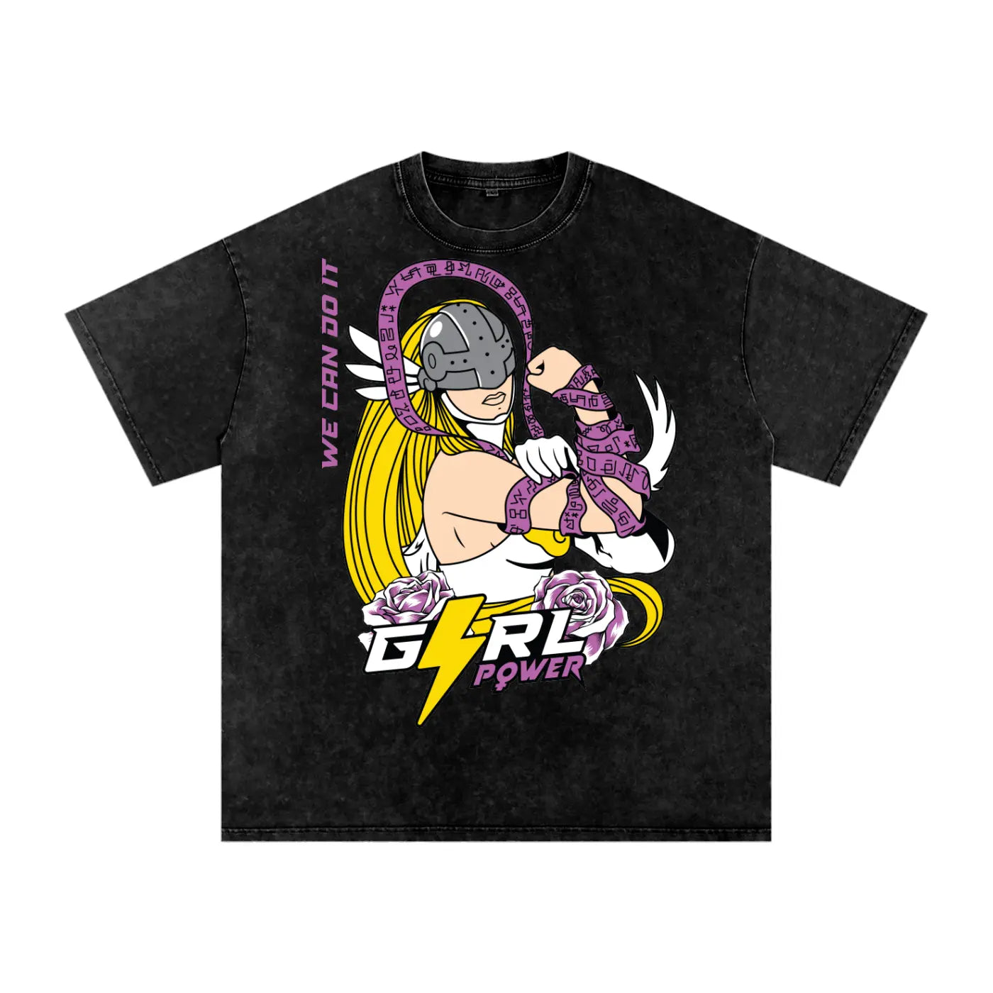 ANGEWOMON Digimon Acid Wash Oversize T-Shirt ODMPOD