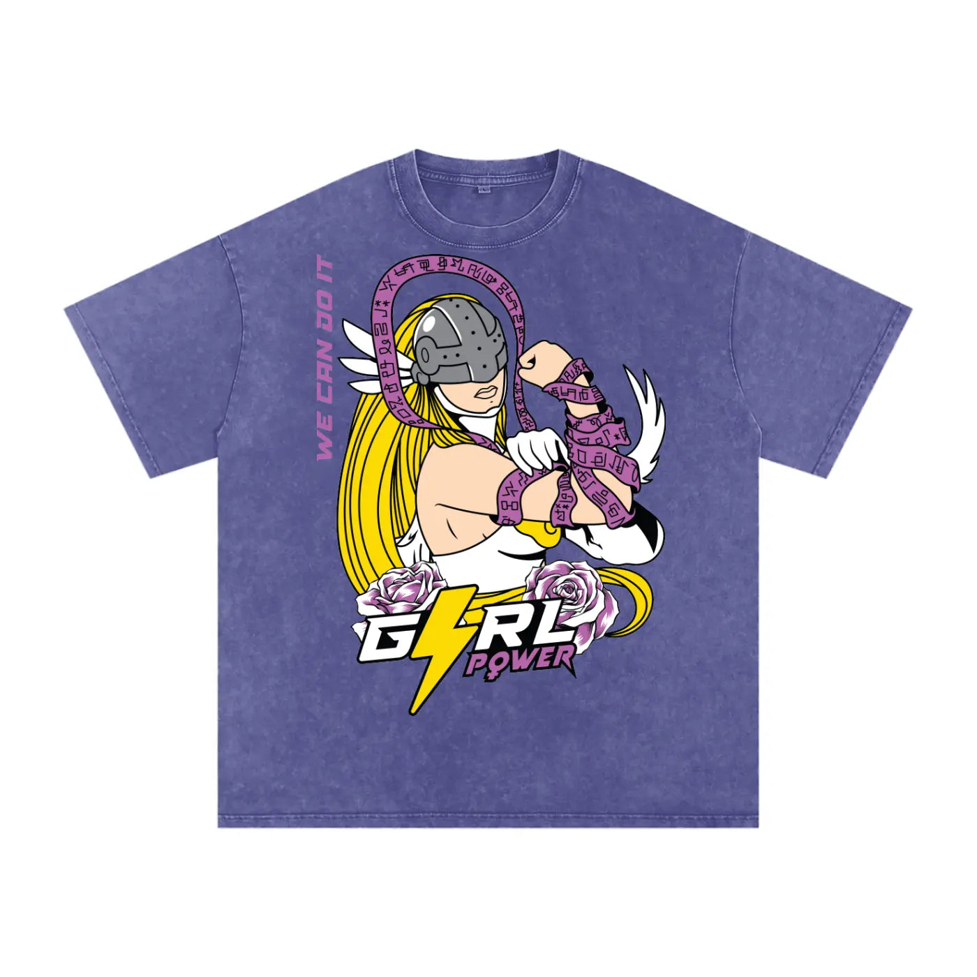 ANGEWOMON Digimon Acid Wash Oversize T-Shirt ODMPOD