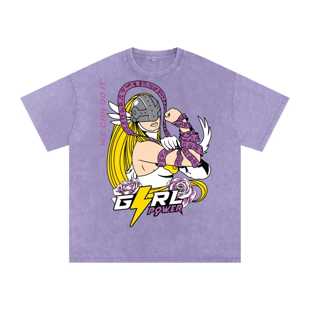 ANGEWOMON Digimon Acid Wash Oversize T-Shirt ODMPOD