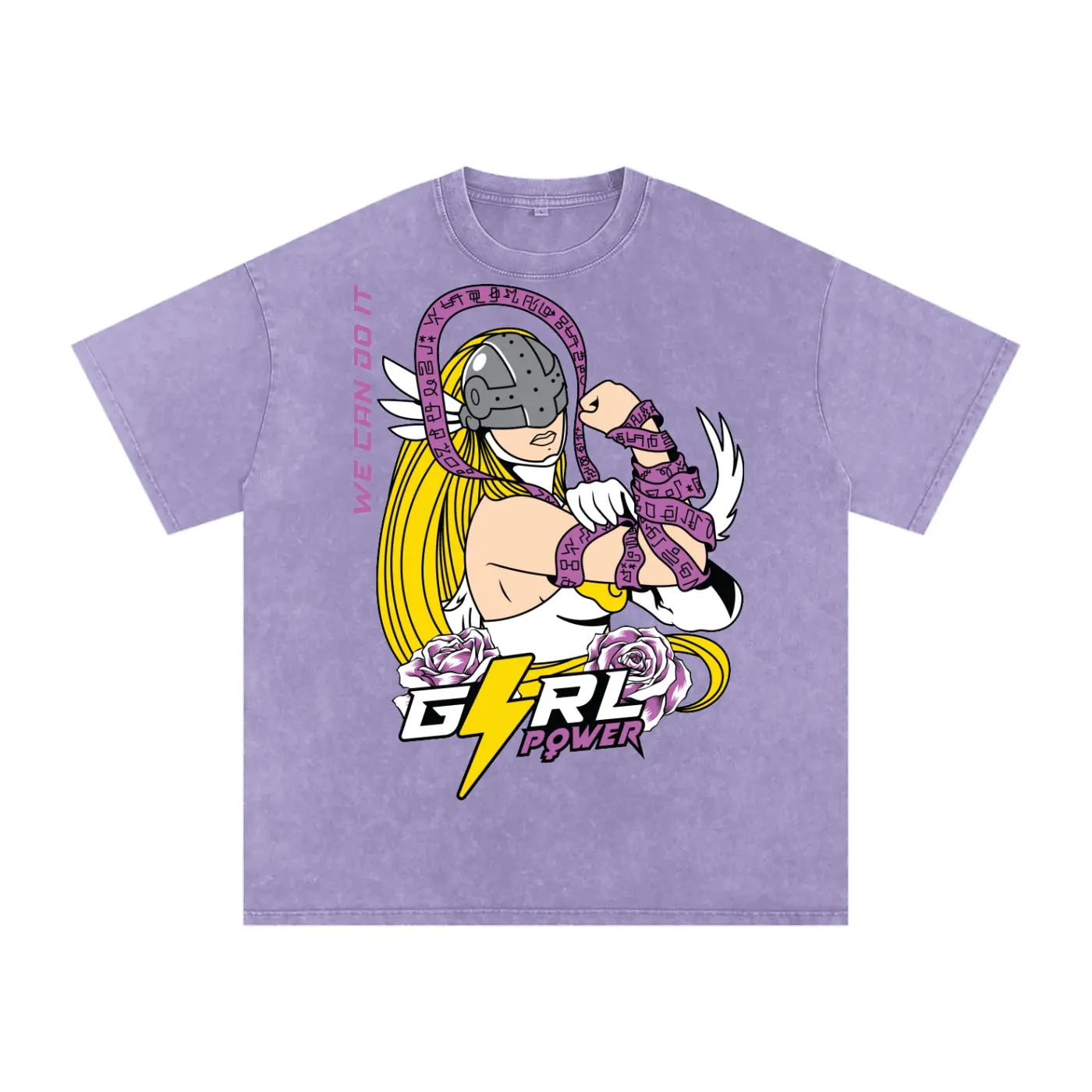 ANGEWOMON Digimon Acid Wash Oversize T-Shirt ODMPOD