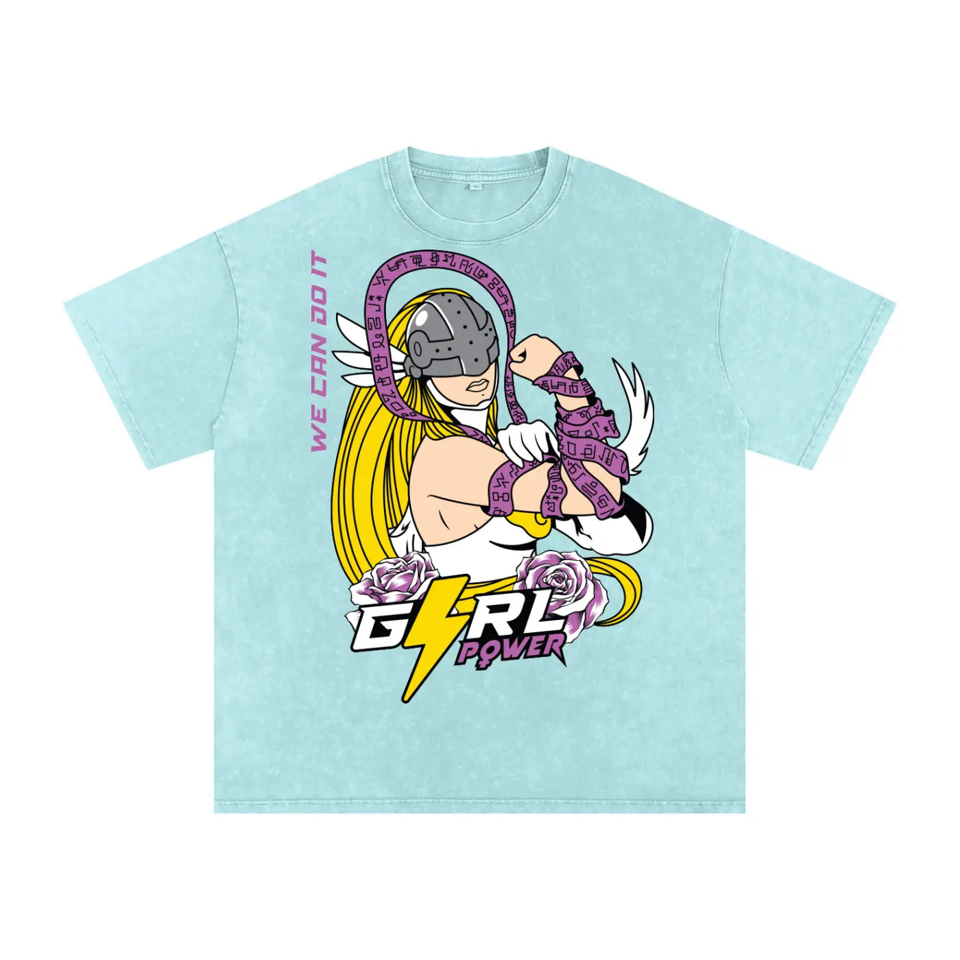ANGEWOMON Digimon Acid Wash Oversize T-Shirt ODMPOD