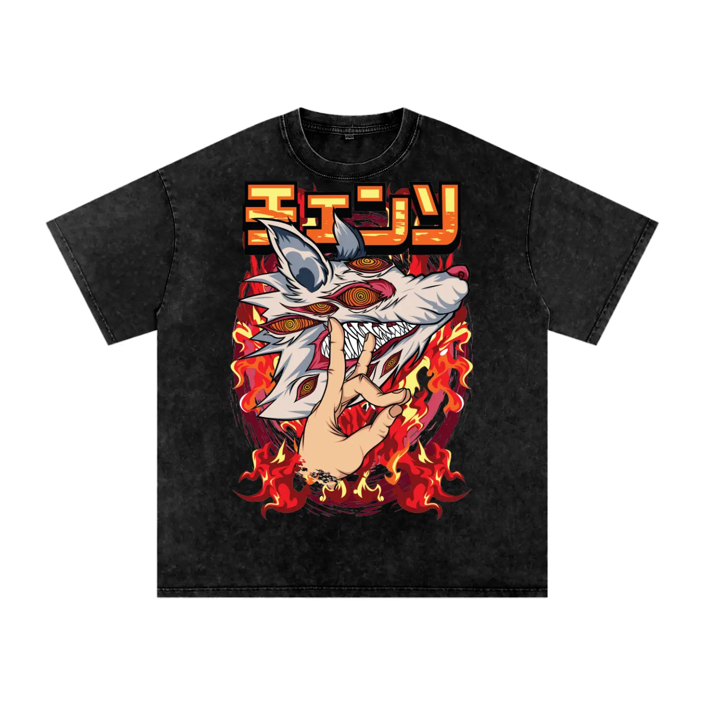Aki Chainsaw-man Acid Wash Oversize T-Shirt ODMPOD