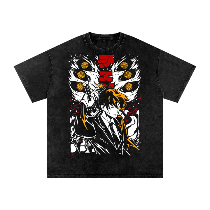 Aki Chainsaw-man Acid Wash Oversize T-Shirt ODMPOD