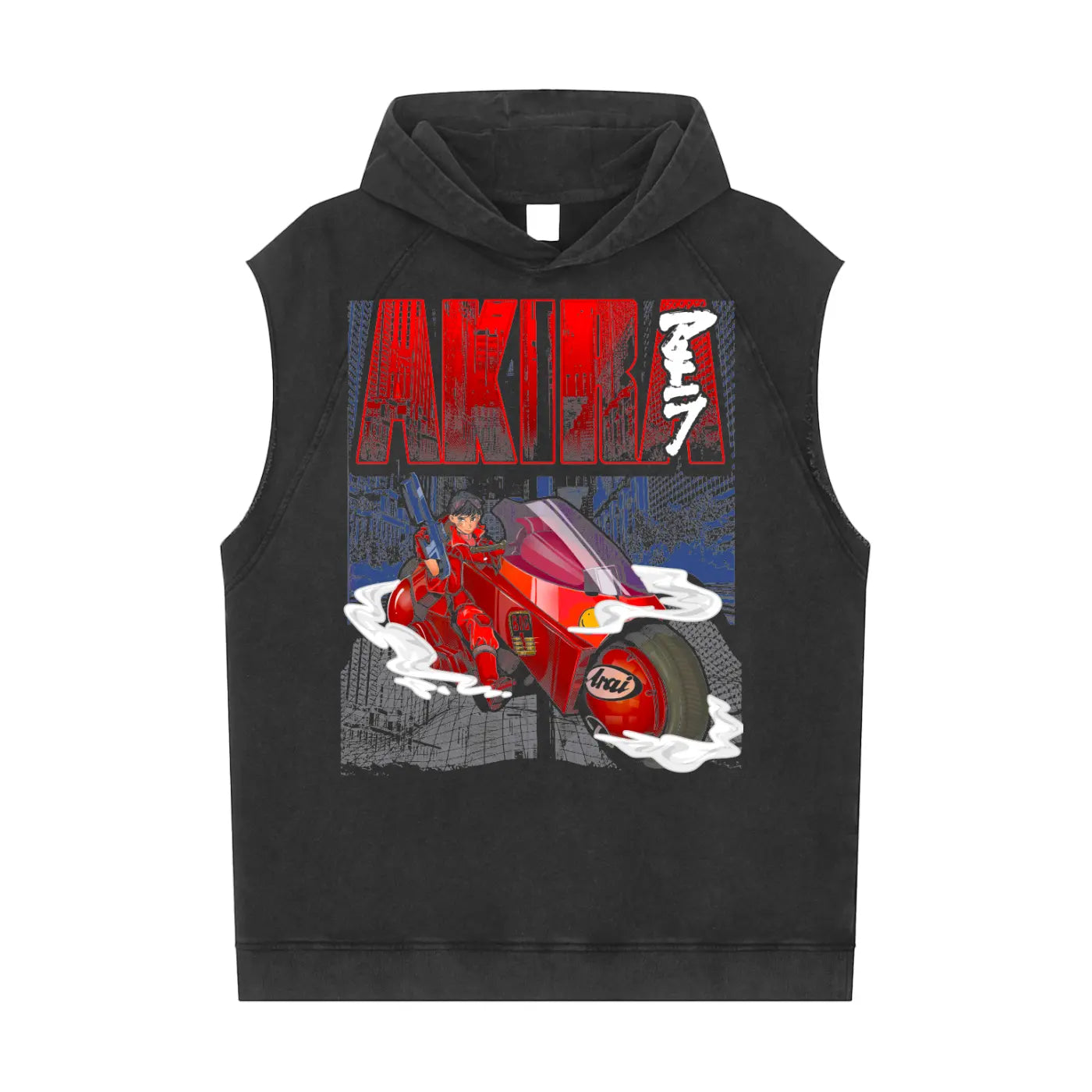Akira Snow Washed Sleeveless Hoodie ODMPOD
