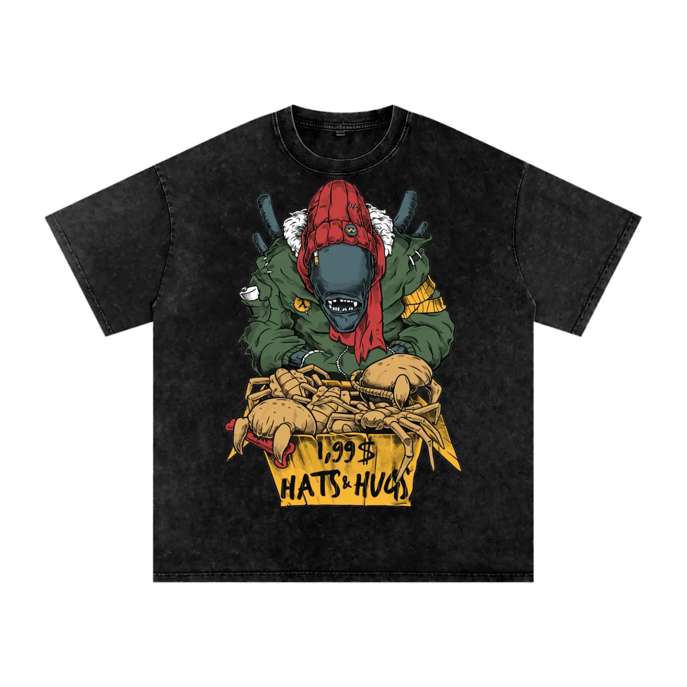 Alien Homeless Acid Wash Oversize T-Shirt - 250 GSM ODMPOD