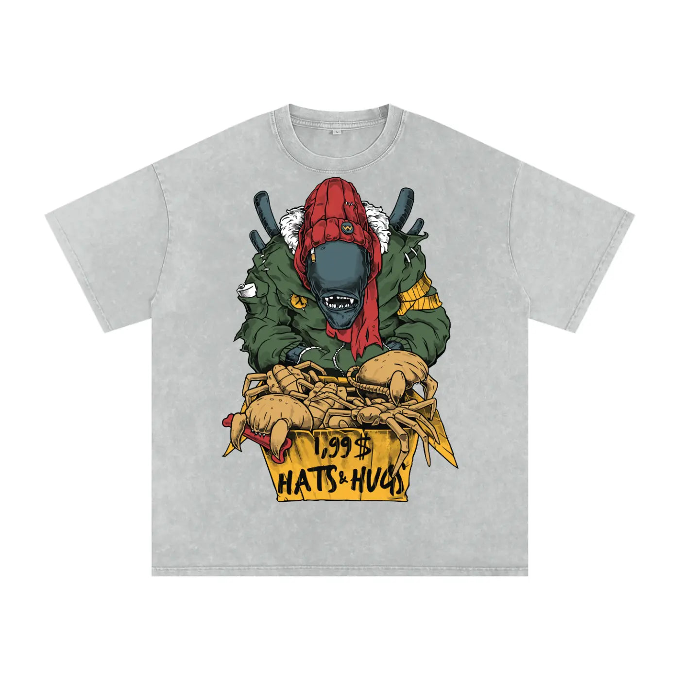 Alien Homeless Acid Wash Oversize T-Shirt - 250 GSM ODMPOD