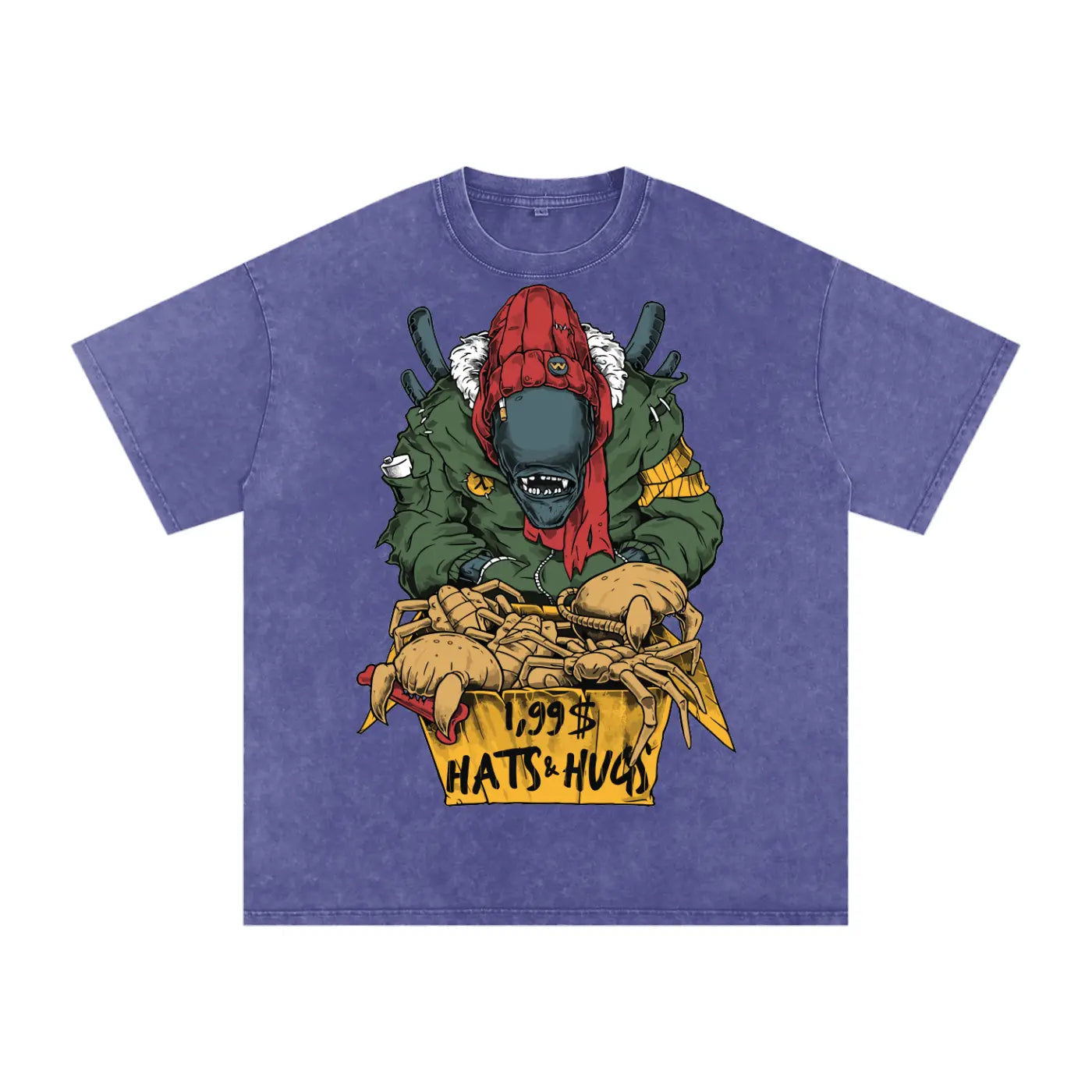 Alien Homeless Acid Wash Oversize T-Shirt - 250 GSM ODMPOD