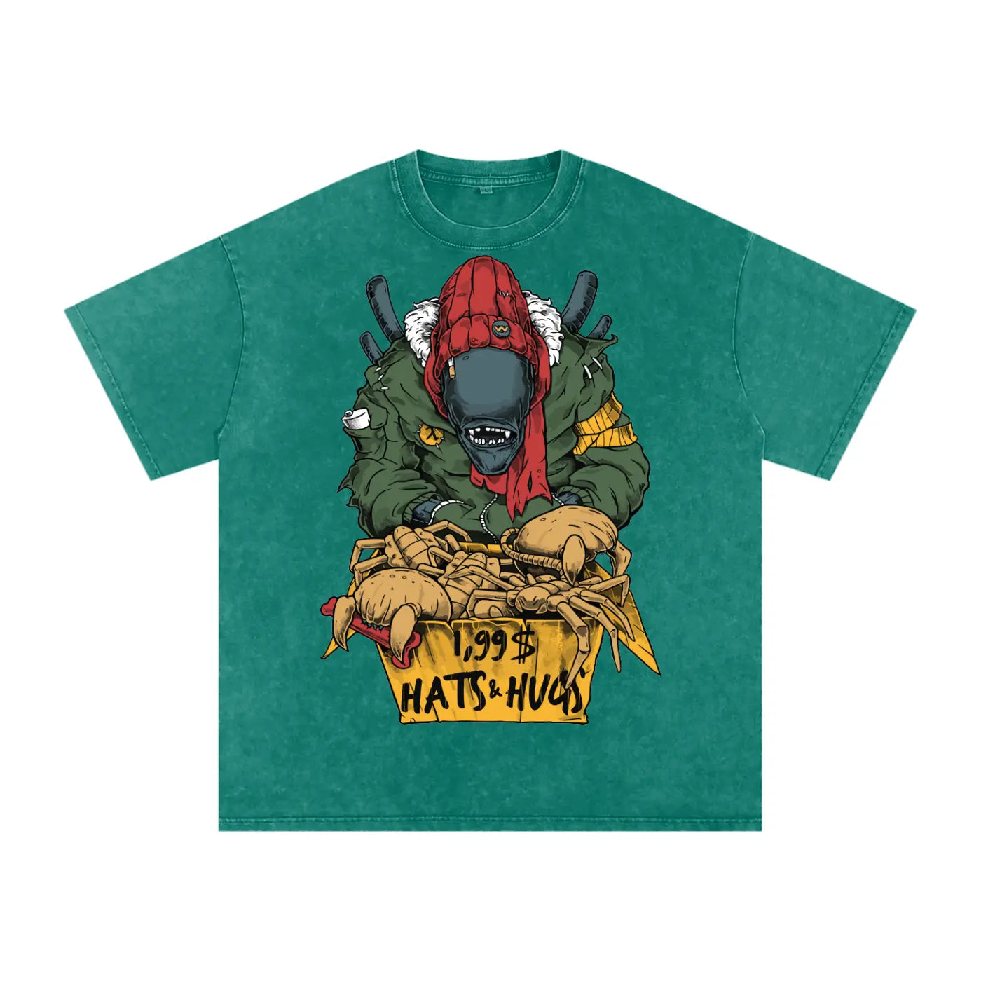 Alien Homeless Acid Wash Oversize T-Shirt - 250 GSM ODMPOD