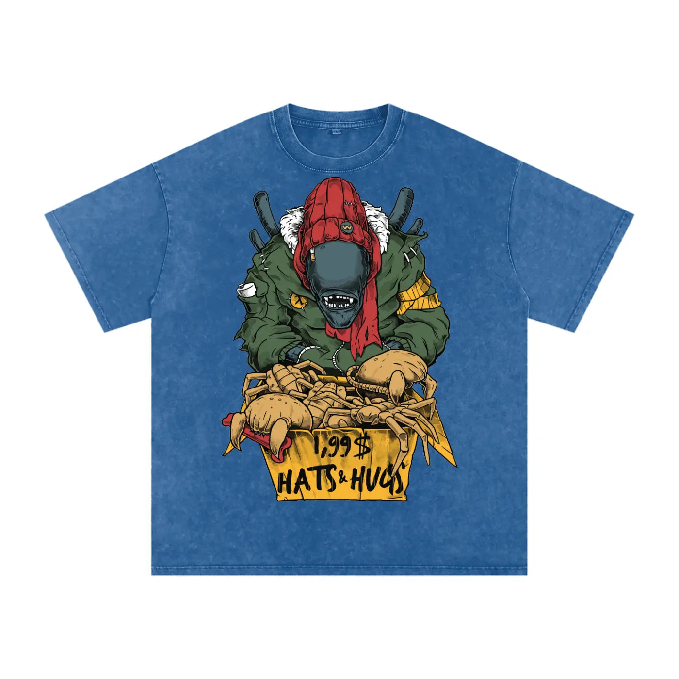 Alien Homeless Acid Wash Oversize T-Shirt - 250 GSM ODMPOD