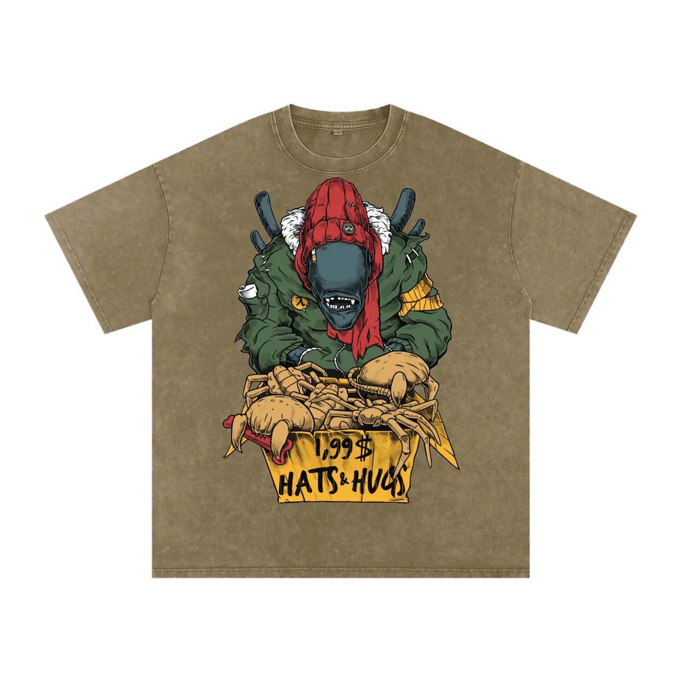Alien Homeless Acid Wash Oversize T-Shirt - 250 GSM ODMPOD