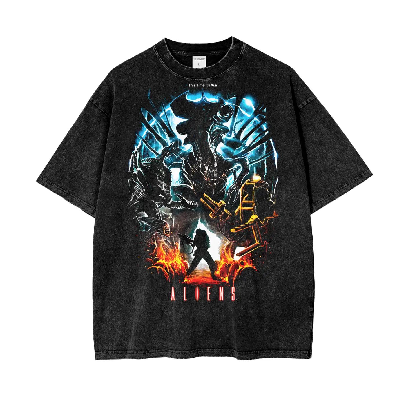 Aliens Oversize Snow Washed T-Shirt ODMPOD