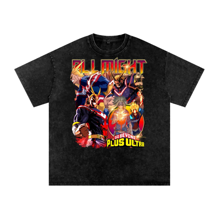 All Might My hero academia Acid Wash Oversize T-Shirt ODMPOD