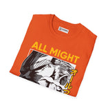 All Might My hero academia T-Shirt - IGZ Clothing  - All Might Unisex Softstyle T-Shirt Best Price 26 at IGZ Clothing 