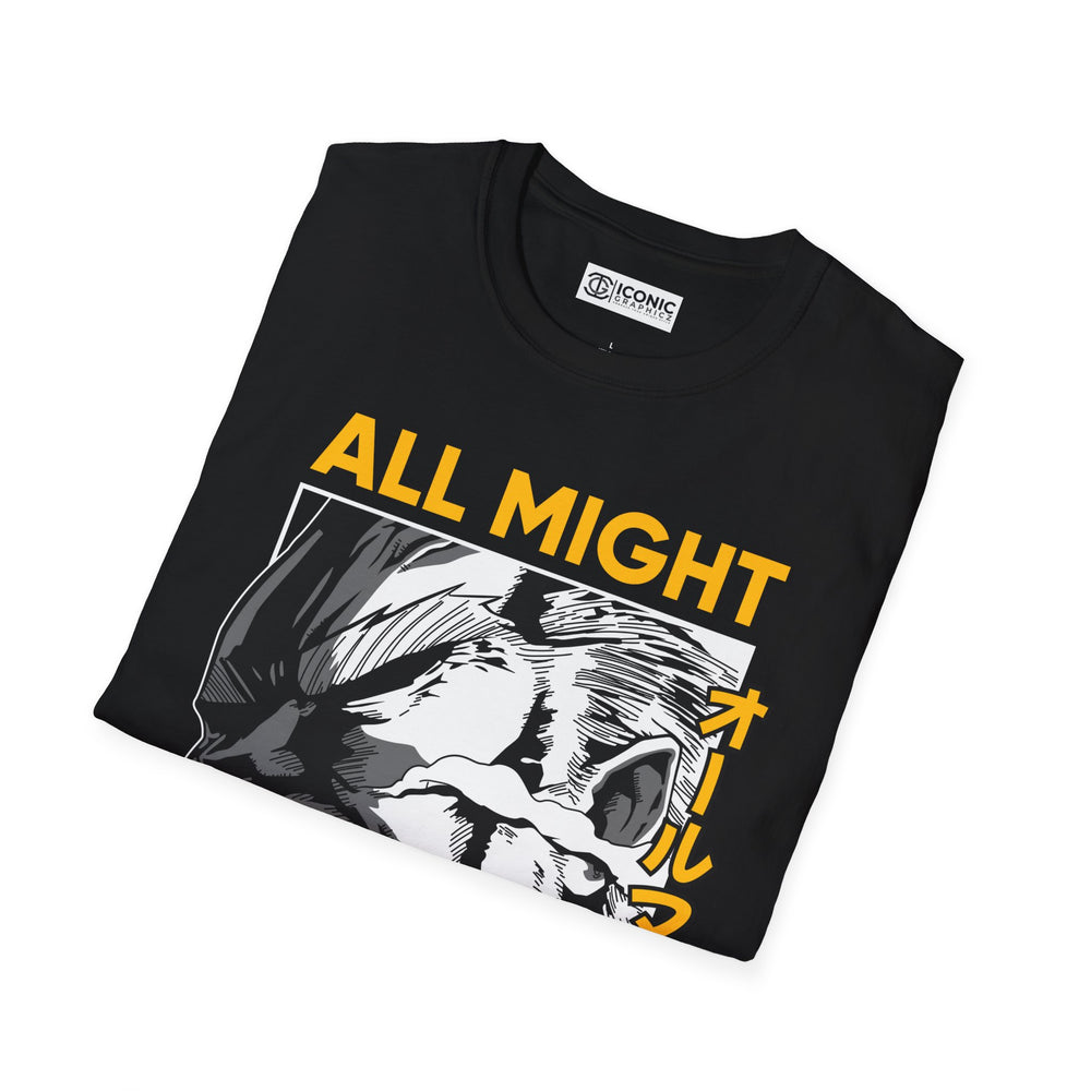 All Might My hero academia T-Shirt - IGZ Clothing  - All Might Unisex Softstyle T-Shirt Best Price 26 at IGZ Clothing 