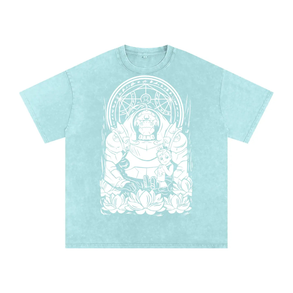 Alphonse Fullmetal Alchemist Acid Wash Oversize T-Shirt ODMPOD