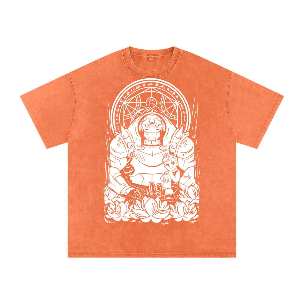 Alphonse Fullmetal Alchemist Acid Wash Oversize T-Shirt ODMPOD