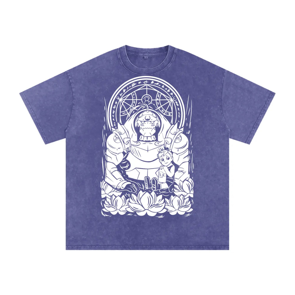 Alphonse Fullmetal Alchemist Acid Wash Oversize T-Shirt ODMPOD