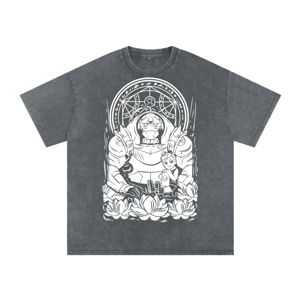 Alphonse Fullmetal Alchemist Acid Wash Oversize T-Shirt ODMPOD