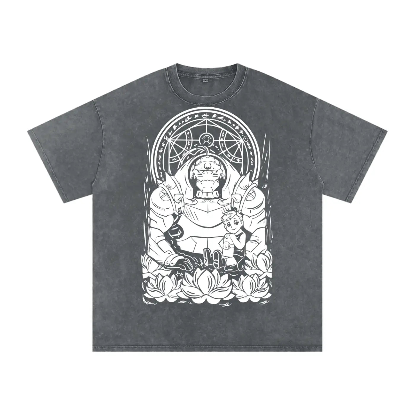 Alphonse Fullmetal Alchemist Acid Wash Oversize T-Shirt ODMPOD