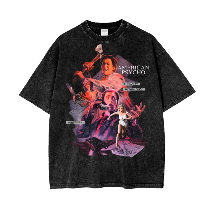 American Psycho Oversize Snow Washed T-Shirt ODMPOD