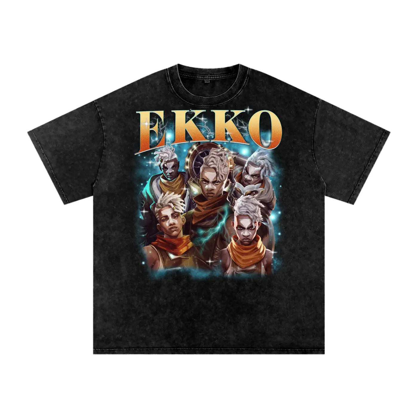 Arcane Ekko Acid Wash Oversize T-Shirt ODMPOD