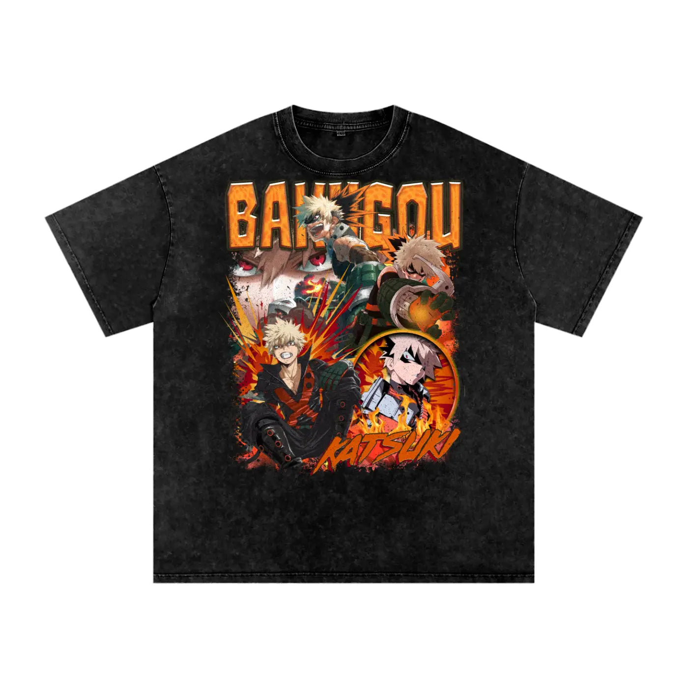 BAKUGOU My hero academia Acid Wash Oversize T-Shirt ODMPOD