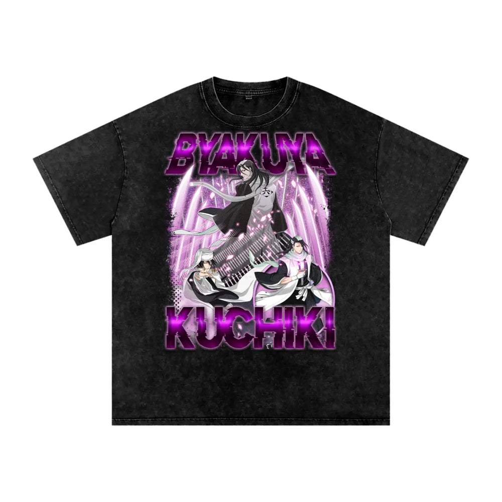 BYAKUYA KUCHIKI Bleach Acid Wash Oversize T-Shirt ODMPOD