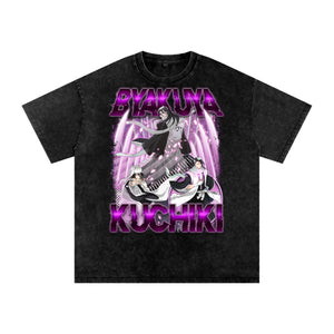 BYAKUYA KUCHIKI Bleach Acid Wash Oversize T-Shirt ODMPOD