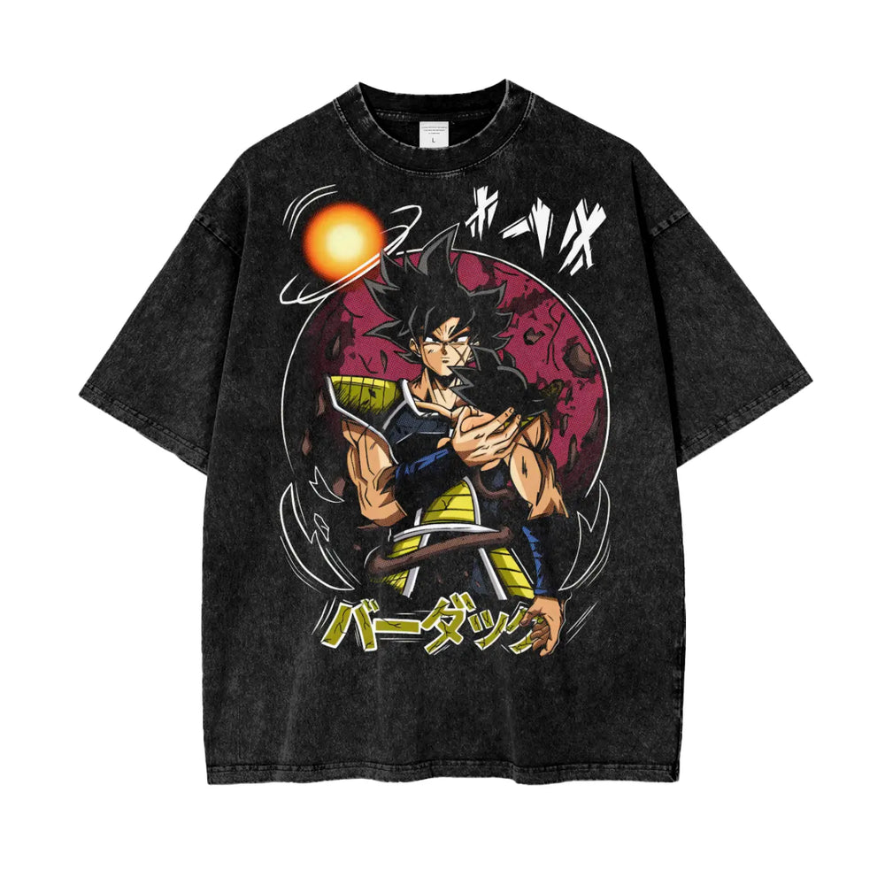 Bardock Dragonball Oversize Snow Washed T-Shirt ODMPOD
