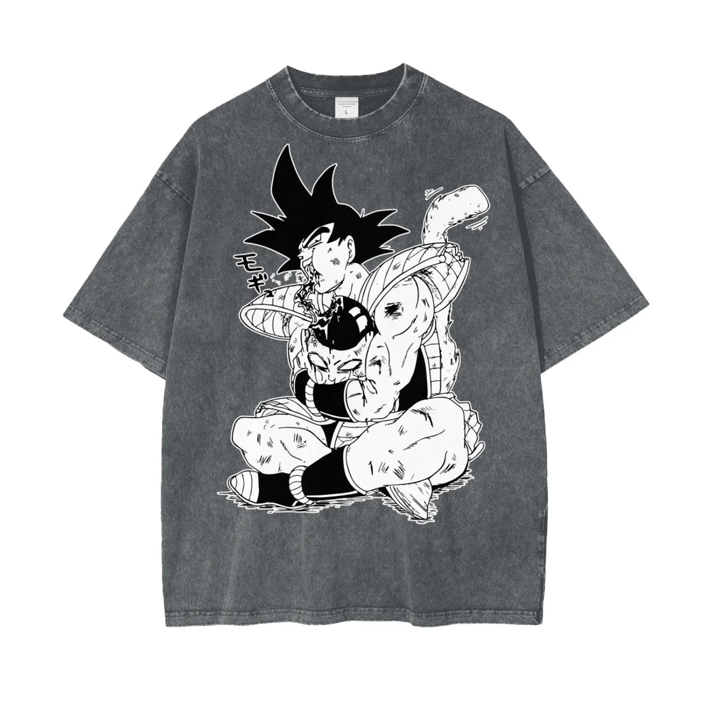Bardock Dragonball Oversize Snow Washed T-Shirt ODMPOD