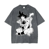 Bardock Dragonball Oversize Snow Washed T-Shirt ODMPOD