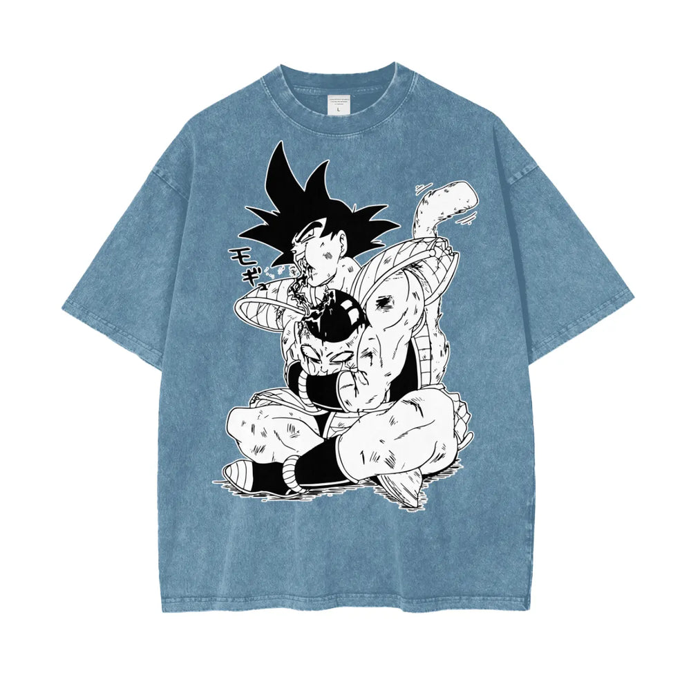 Bardock Dragonball Oversize Snow Washed T-Shirt ODMPOD