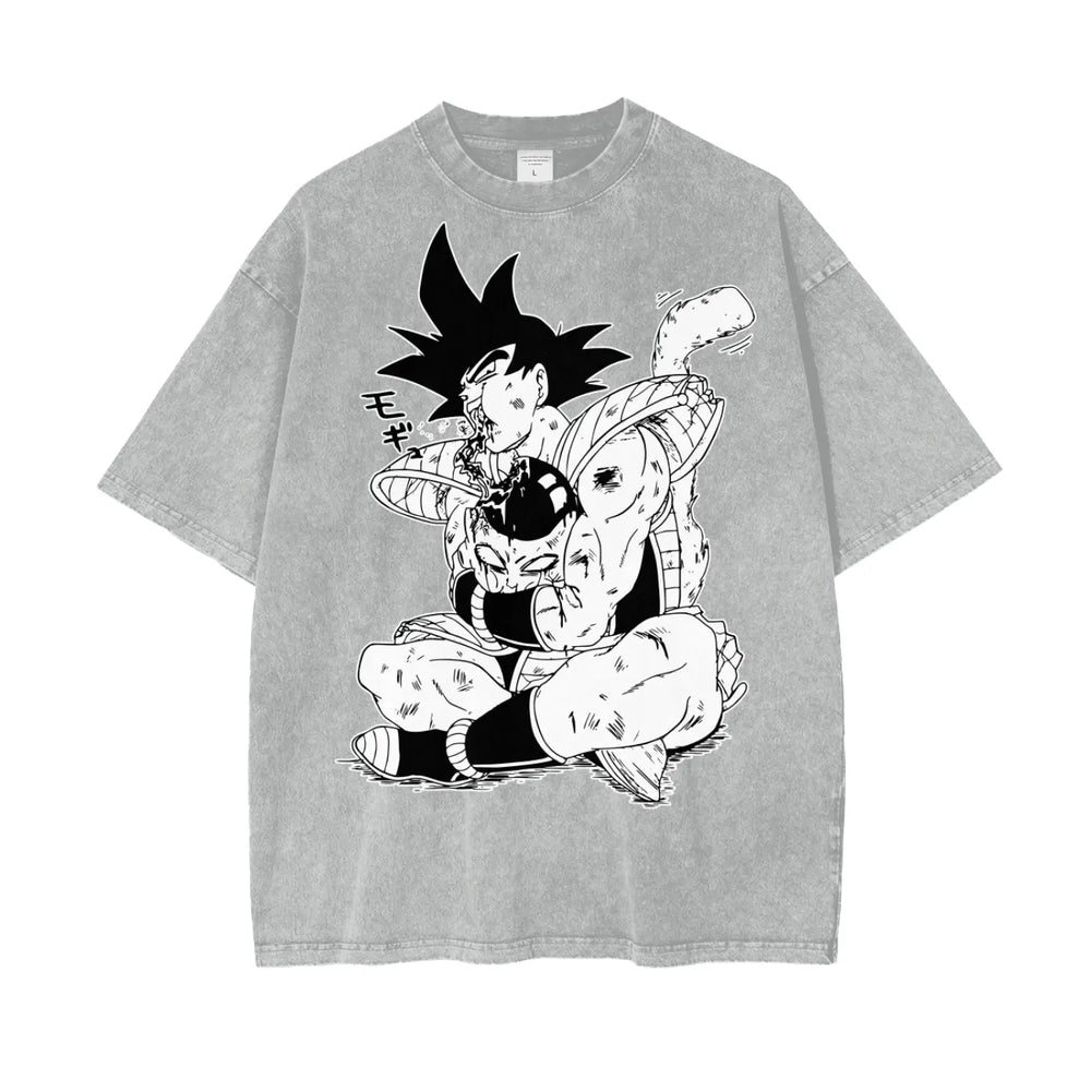 Bardock Dragonball Oversize Snow Washed T-Shirt ODMPOD