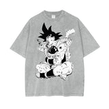 Bardock Dragonball Oversize Snow Washed T-Shirt ODMPOD