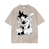 Bardock Dragonball Oversize Snow Washed T-Shirt ODMPOD